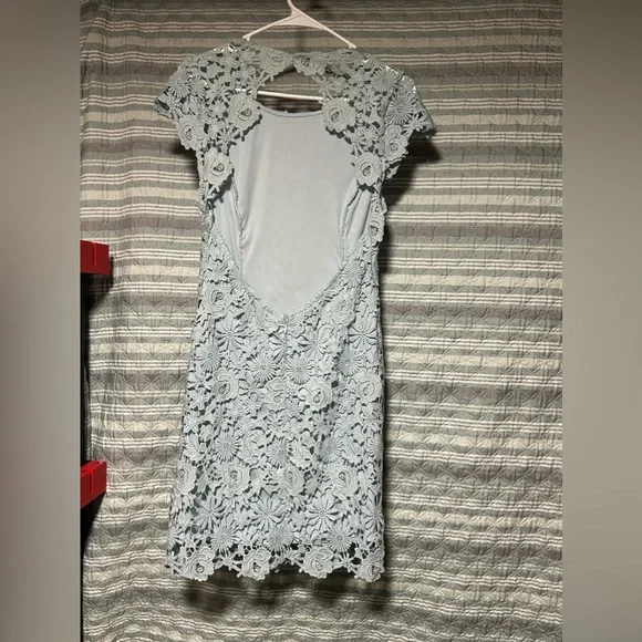 Size M - Lulus Open Back Dress - Baby Blue - Picture 3 of 3